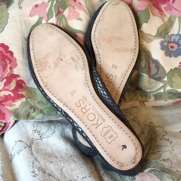 MICHAEL KORS Size 6 Ballet Flats Leather Pull-On Snakeskin Embossed $169 NEW - Picture 7 of 8